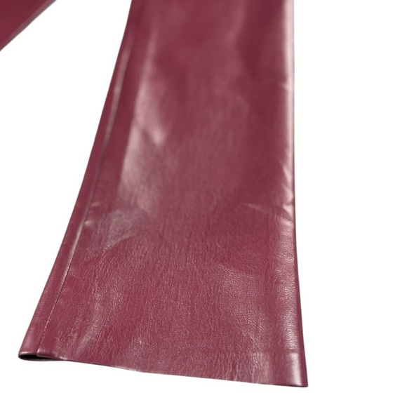 Aritzia Wilfred Melina Vegan Leather Straight Leg Pants In Rich Maroon Size 8 - Picture 10 of 10